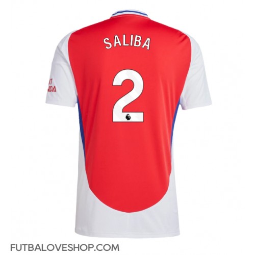 Dres Arsenal William Saliba #2 Domáci 2024-25 Krátky Rukáv